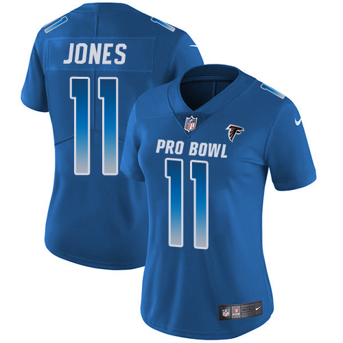 Nike Falcons #11 Julio Jones Royal Women's Stitched NFL Limited NFC 2018 Pro Bowl Jersey